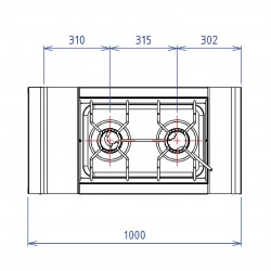 ABM5 2 FEUX 9KW PLACARD OUVERT