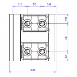 ABM2 4 FEUX 9KW DESSUS SEUL