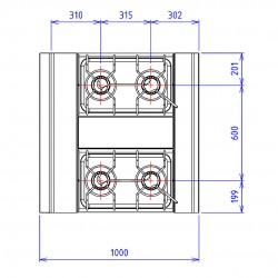 ABM2 4 FEUX 9KW PLACARD OUVERT