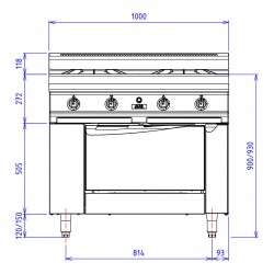 ABM2CT 4 FEUX NUS 6+8kW FOUR GAZ