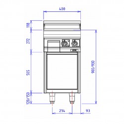 CAPIC - CHARC ABM9I INOX LISSE ELEC - PLAQUE 400X550 PLACARD OUVERT