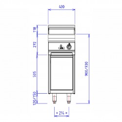 CAPIC - ABM9I INOX LISSE GAZ - PLAQUE 400X550 PLACARD OUVERT