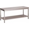 TABLE INOX 304 DEMONTABLE CENTRALE AVEC ETAGERE PIEDS CARRES L 1 600 P 700 H 850