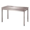 TABLE CENTRALE DEMONTABLE INOX, PIEDS RONDS  L 2 000 P 700 H 850