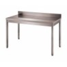 TABLE ADOSSEE DEMONTABLE INOX, PIEDS RONDS  L 2 000 P 700 H 850
