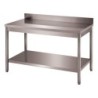 TABLE ADOSSEE DEMONTABLE INOX 304, ET.BASSE, PIEDS RONDS L 2 000 P 700 H 850