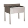 PLONGE INOX SOUDEE 2 BACS 500 X 500 X 300 MM SANS EGOUTTOIR