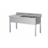 PLONGE INOX SOUDEE 2 BACS 400 X 400 X 250 MM EGOUTTOIR A GAUCHE
