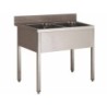 PLONGE INOX 304 DEMONTABLE 2 BACS 500 X 400 X 250 MM PIEDS CARRES SANS EGOUTTOIR