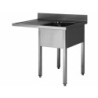 PLONGE INOX SOUDEE ENCASTREMENT LV 1 BAC 400 X 500 X 250 MM EGOUTTOIR A GAUCHE