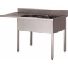 PLONGE INOX 304 DEMONTABLE ENCASTREMENT LV2 BACS 500 X 400 X 250 MM PIEDS CARRES EGOUTTOIR A GAUCHE