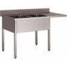 PLONGE INOX 304 DEMONTABLE ENCASTREMENT LV2 BACS 400 X 500 X 250 MM PIEDS CARRES EGOUTTOIR A DROITE
