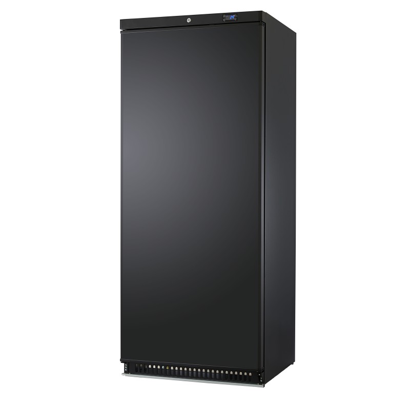 ARMOIRE REFRIGEREE NOIRE -18/-23°C, INTERIEUR HIPS AVEC 6 CLAYETTES, FERMETURE A CLE