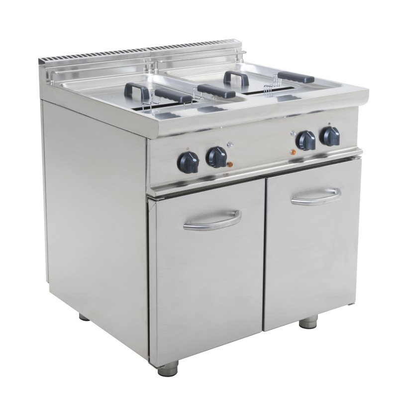 FRITEUSE ELECTRIQUE INOX 304, 2 CUVES 17+17L