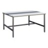 TABLE DECOUPE MIXTE FACE A FACE, CHASSIS INOX 304, ETAGERE BASSE, L 1 800 P 1 200 mm H 850 mm