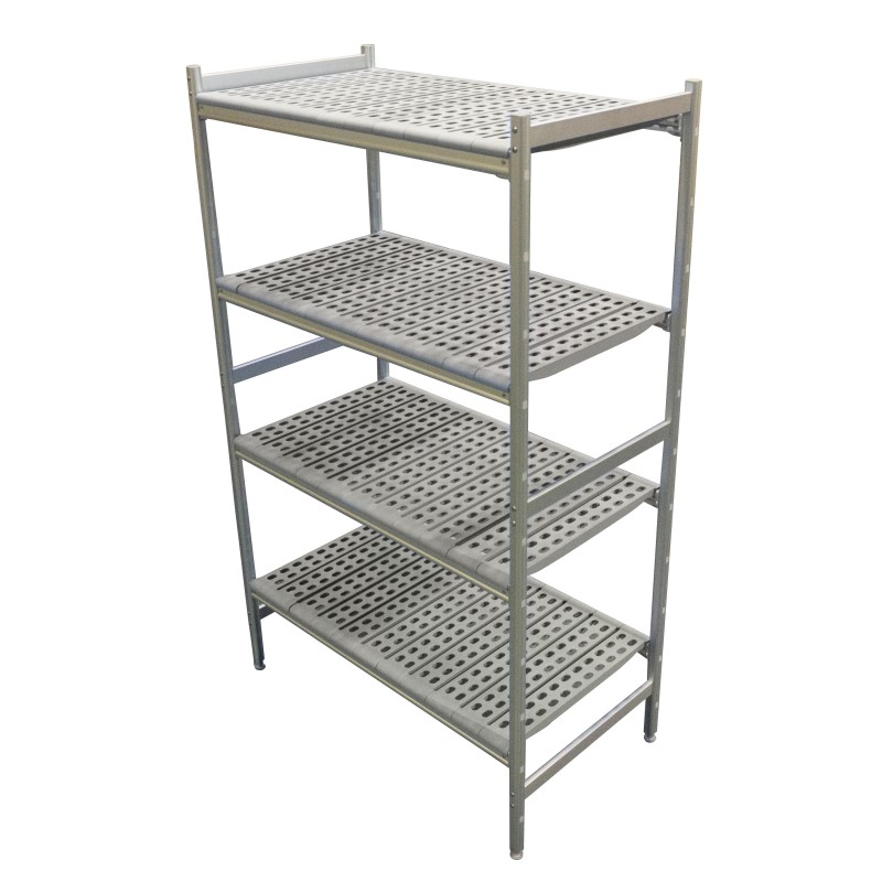 RAYONNAGE LINEAIRE ALU 5752X577 H.1700 4 NIV. POLY, L 5 752 - P 577 - H 1 700