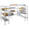RAYONNAGE ALU CHARGE LOURDE, 4 NIV, POLY, LARGEUR 50,  L 1 392  - P 630  - H 1 655