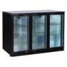 MEUBLE ARRIERE DE BAR SKIN PLATE 0/+8°C, 3 PORTES BATTANTES VITREES, 6 CLAYETTES