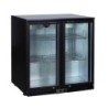 MEUBLE ARRIERE DE BAR, SKIN PLATE 0/+8°C,  2 PORTES BATTANTES VITREES, 4 CLAYETTES