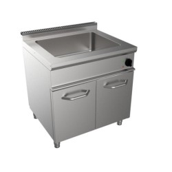 BAIN-MARIE ELECTRIQUE INOX 304 TRIPHASE SUR MEUBLE PLACARD FERME 2 PORTES, GN2/1-200