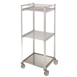 CHARIOT DE SECHAGE ALUMINIUM 2 NIVEAUX SANS BARRES ACCROCHE-CHARCUTERIE, SANS BASSINE