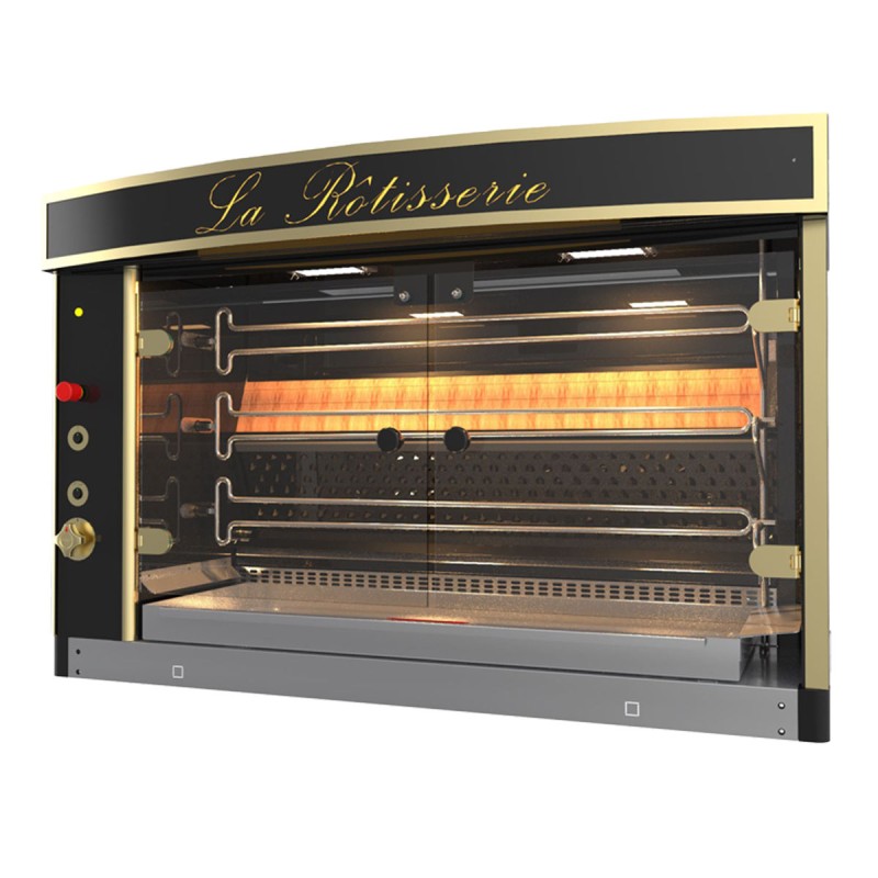ROTISSOIRE DOREGRILL A GAZ MAGFLAM 3 PETITE LONGUEUR - 15 / 18 VOLAILLES, 3 BROCHES