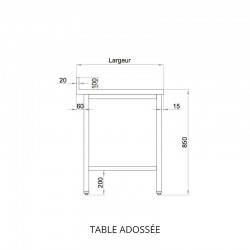 TABLES DÉMONTABLES BORDS DROITS PIEDS RONDS